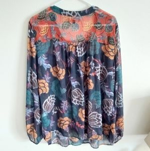 EUC, Sheer, long sleeve blouse -  Size 2x